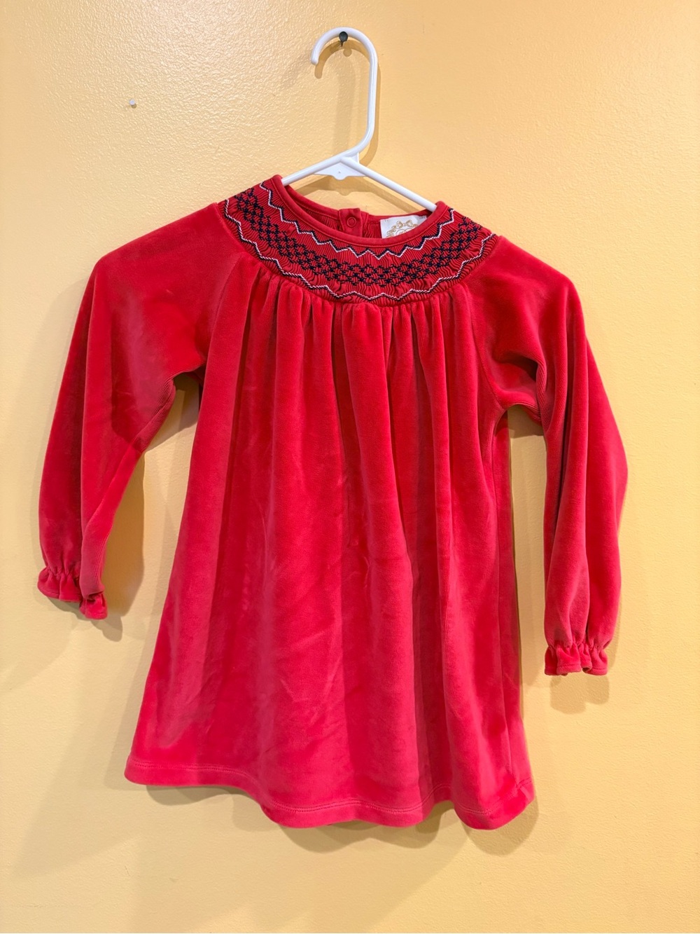 Beaufort Bonnet Company Long Sleeve Sandy Smocked Dress (Velour)
